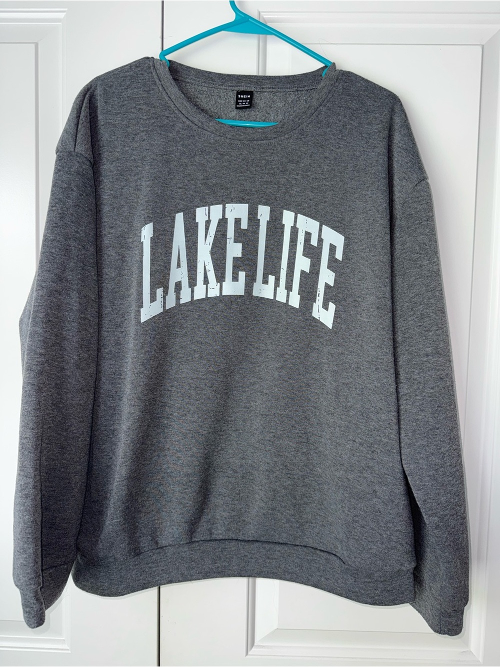 SHEIN Gray 'LAKE LIFE' Crewneck Sweatshirt